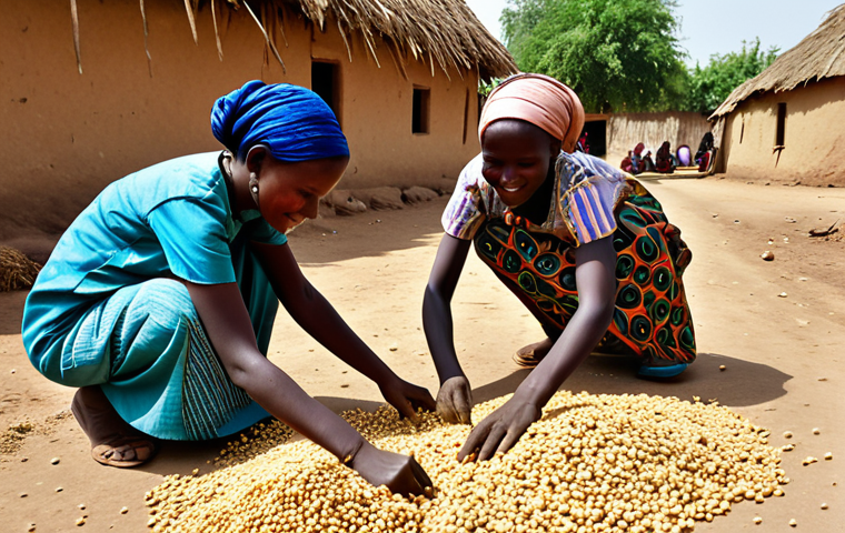 부르키나파소의 농업 및 주요 작물 - A Burkinabé farmer in a field of cotton, fully clothed in traditional work attire, harvesting the cr...