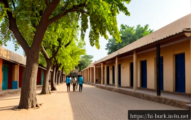 부르키나파소에서 살기 좋은 지역 및 이민 정보 - Photorealistic wide-angle residential scene in a peaceful upscale neighborhood of Ouagadougou, Burki...